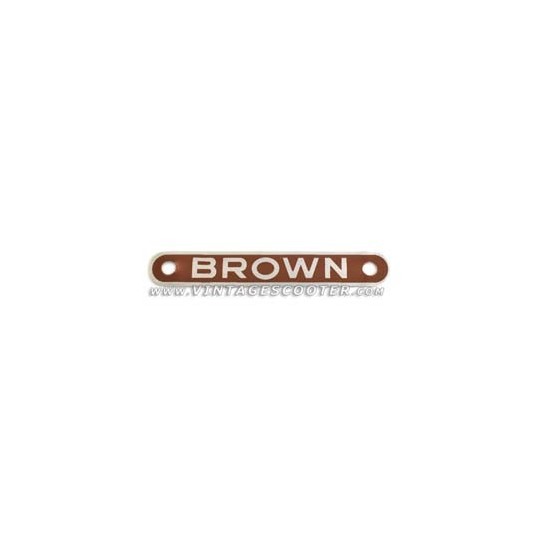 Plaquette BROWN pour selle ACMA 1955-58 / 150Gl
